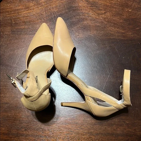 ANTONIO MELANI Tan Stiletto Heels with closed Pointed Toe - Picture 1 of 5